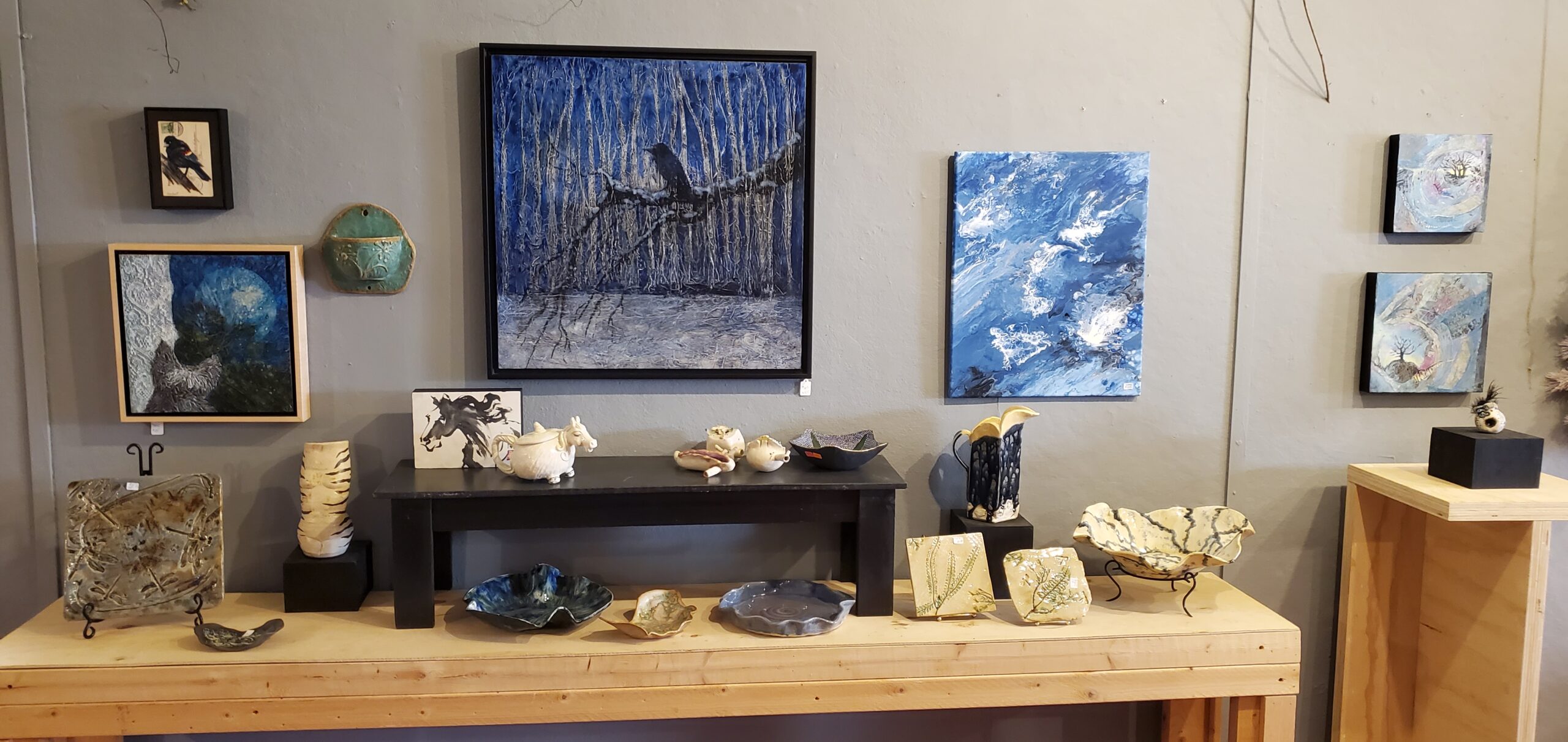 Paintings and Sculptures on display in the Gallery
